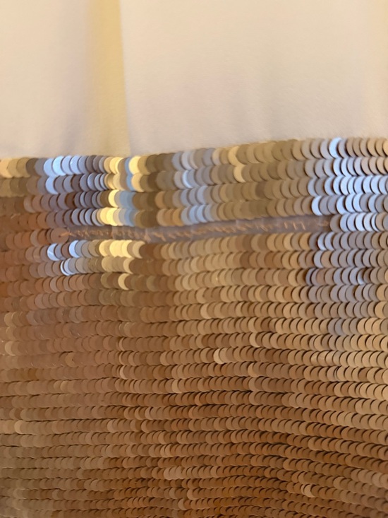 Gianfranco Ferre Cream Pencil Skirt with Gold Sequin Hem - Picture 5 of 6